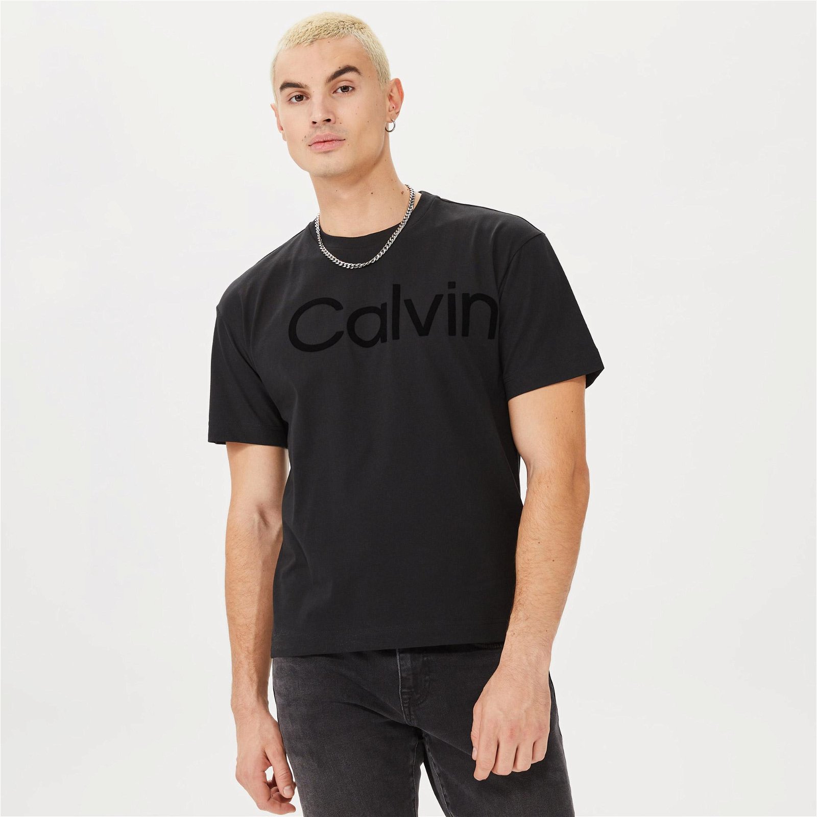 Calvin Klein FloLogo Comfort Erkek Siyah T-Shirt