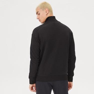  Calvin Klein Cotton Comfort Quarter Zip Erkek Siyah Triko