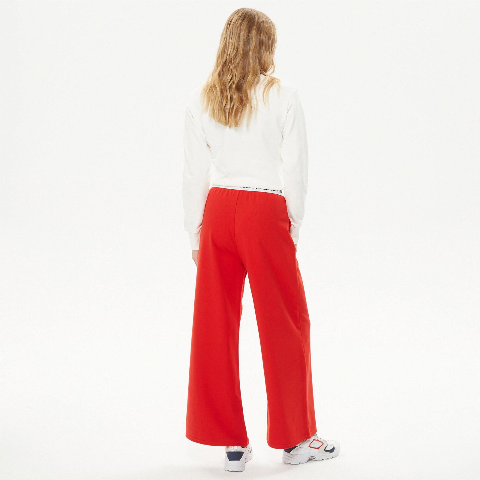 Tommy Jeans Logo Wband A-Line Kadın Kırmızı Eşofman Altı