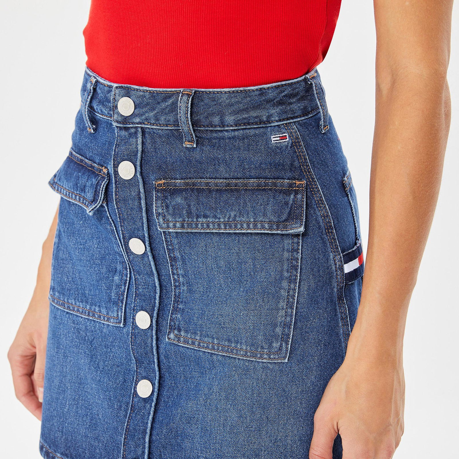 Tommy Hilfiger A Line Denim Kadın Mavi Etek