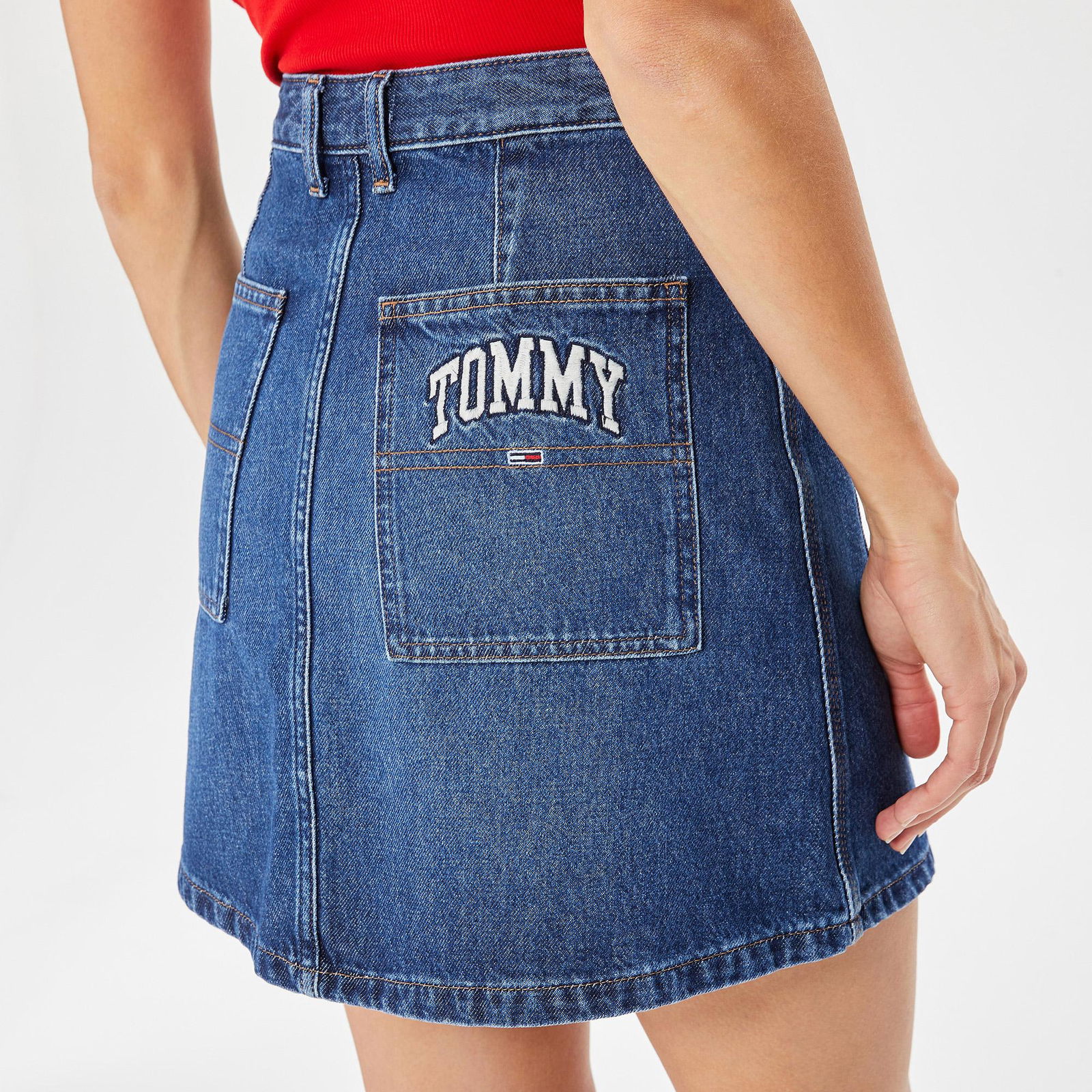 Tommy Hilfiger A Line Denim Kadın Mavi Etek