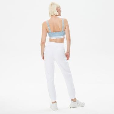  Calvin Klein Micro Logo Ess Slim Jogger Kadın Beyaz Eşofman Altı