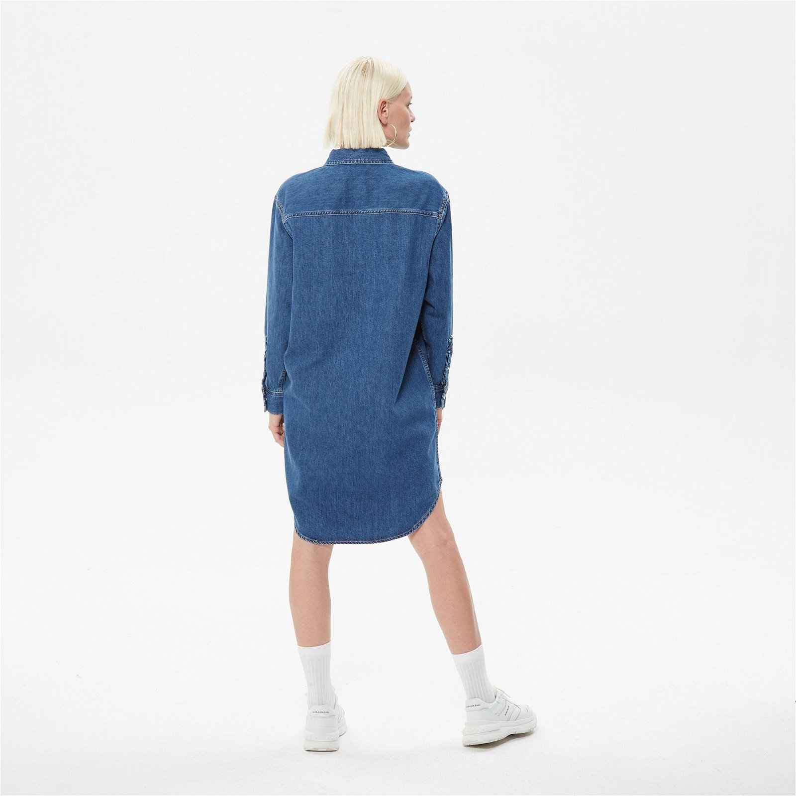 Calvin Klein Utility Kadın Mavi Elbise