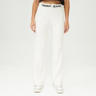  Tommy Jeans Cable Knit Kadın Beyaz Pantolon