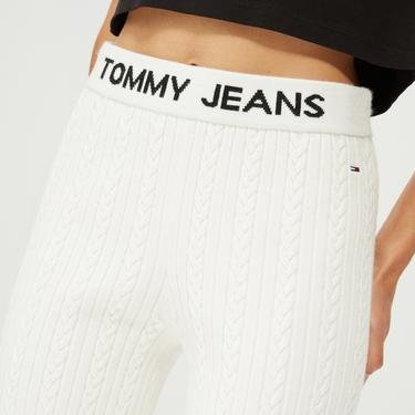  Tommy Jeans Cable Knit Kadın Beyaz Pantolon