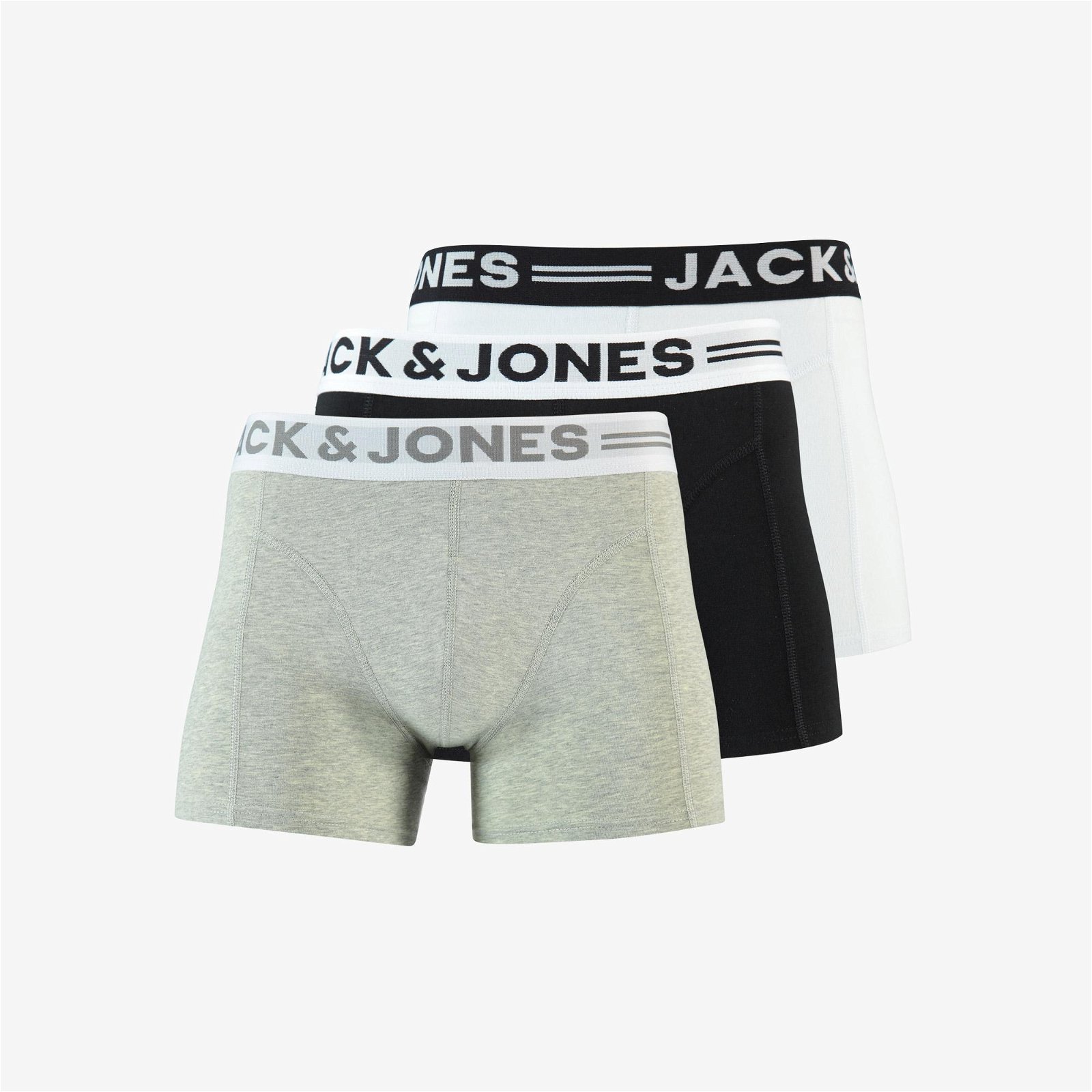 Jack & Jones Sense Erkek 3'lü Gri Boxer