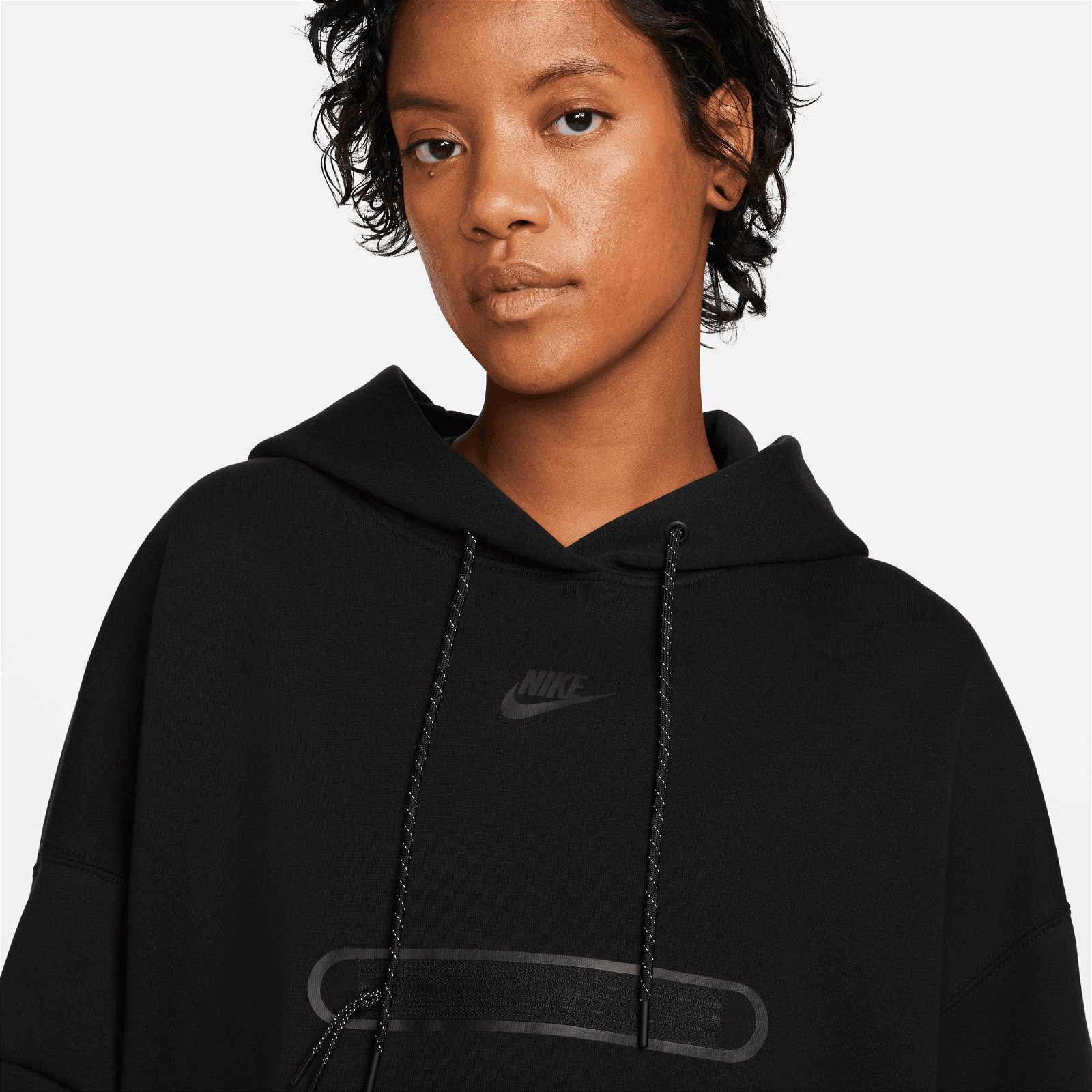 Nike Sportswear Tech Fleece Essential Oversize Hoodie Kadın Siyah Sweatshirt