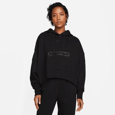  Nike Sportswear Tech Fleece Essential Oversize Hoodie Kadın Siyah Sweatshirt