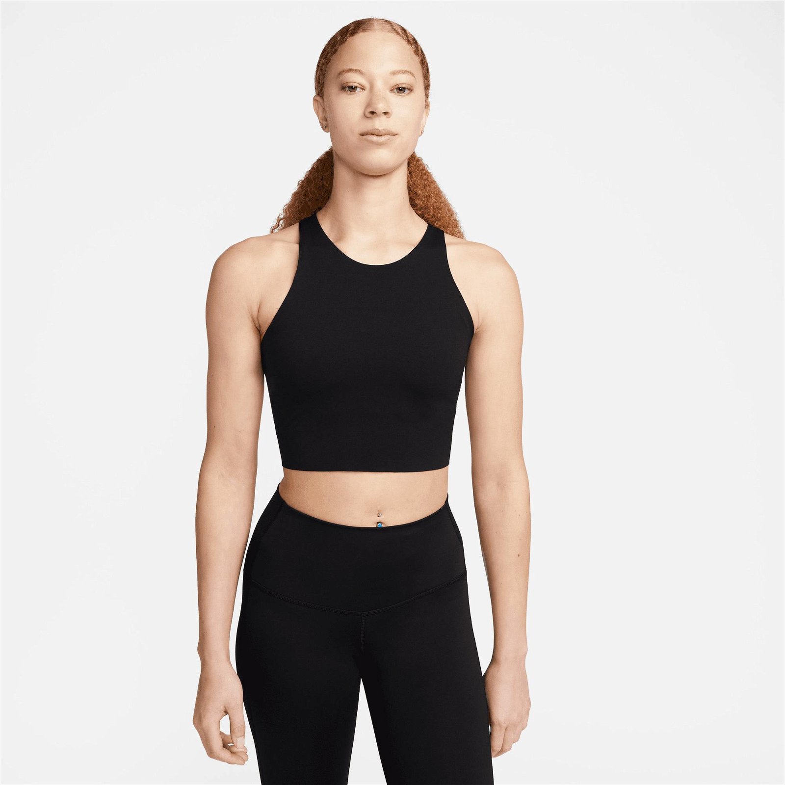 Nike Yoga Dri-FIT Luxe Crop Tank Kadın Siyah Kolsuz T-Shirt
