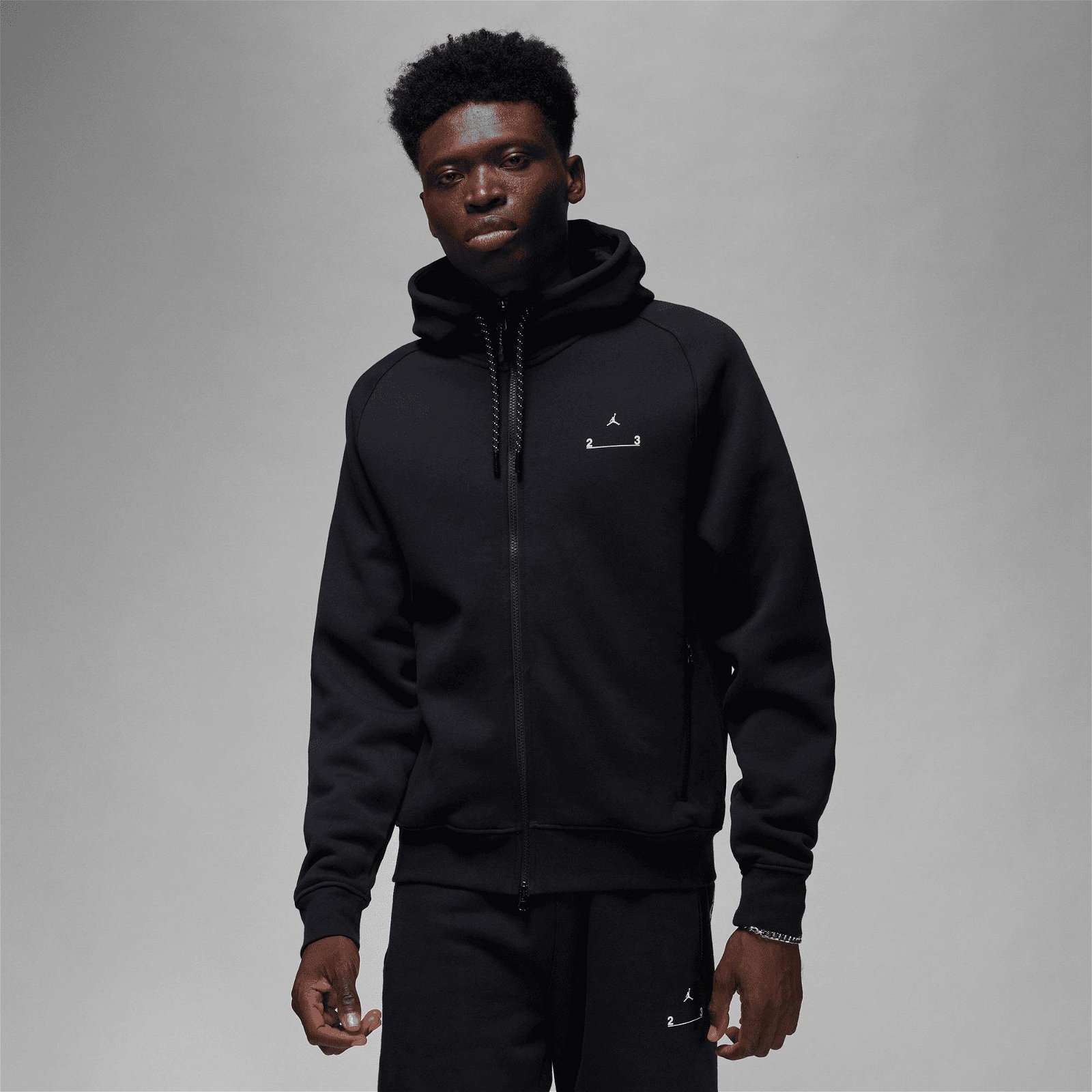 Jordan 23E Fleece Full-Zip Erkek Siyah Sweatshirt