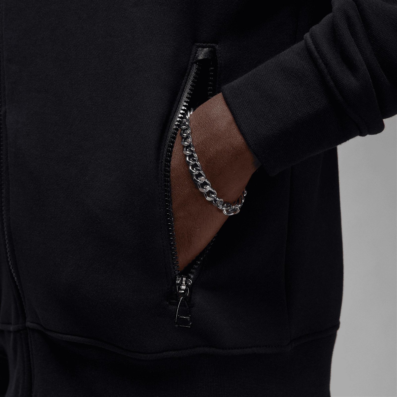 Jordan 23E Fleece Full-Zip Erkek Siyah Sweatshirt