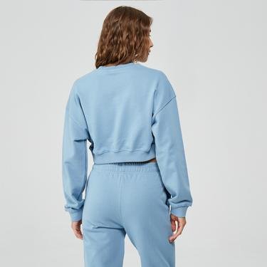  Fifty Pieces Kadın Mavi Crop Sweatshirt