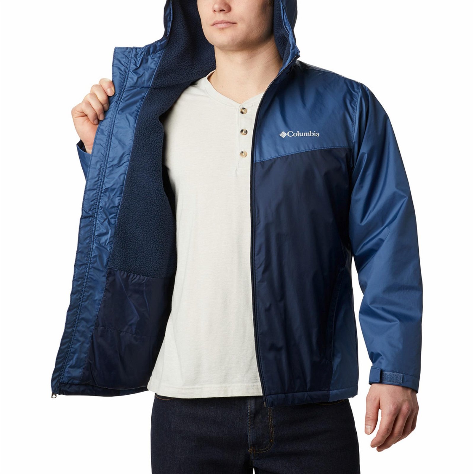 Columbia Glennaker Sherpa Lined Jacket Erkek Mavi Yağmurluk