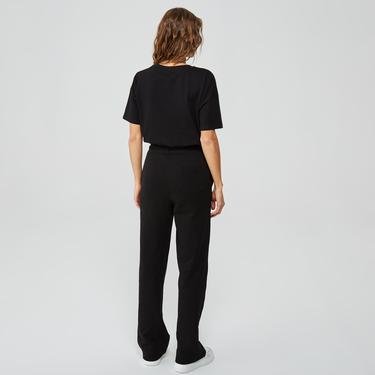  Fifty Pieces Büzgülü Oversiz Kadın Siyah Crop T-Shirt