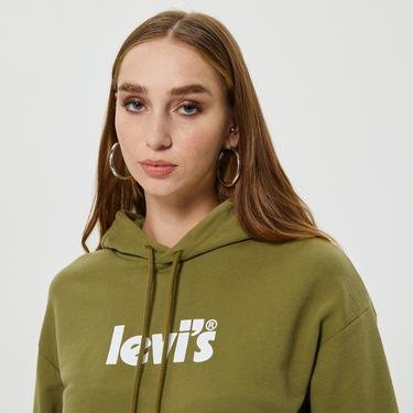  Levi's Graphic Standard Seasonal Kadın Yeşil Hoodie Sweatshirt