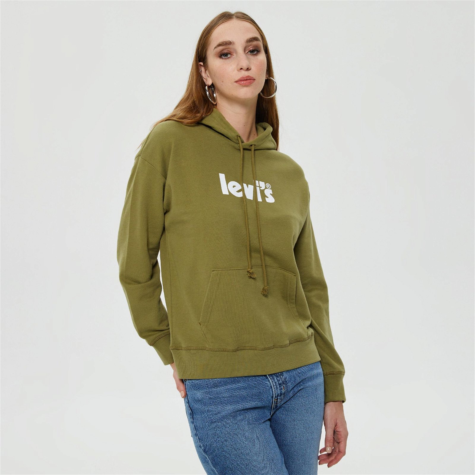 Levi's Graphic Standard Seasonal Kadın Yeşil Hoodie Sweatshirt