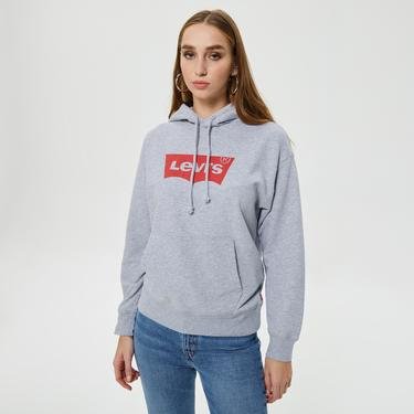  Levi's Graphic Standard Core Kadın Gri Hoodie Sweatshirt