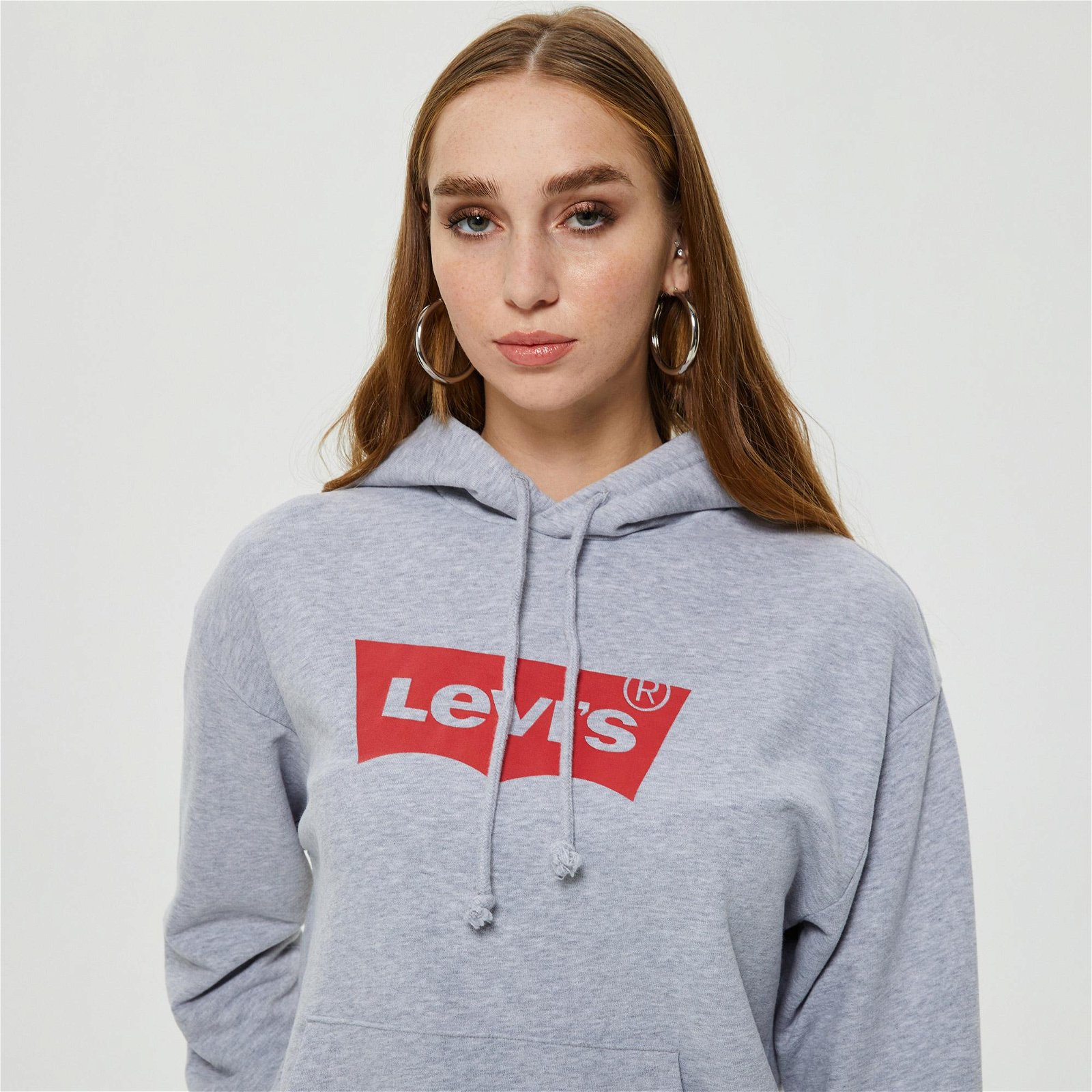 Levi's Graphic Standard Core Kadın Gri Hoodie Sweatshirt