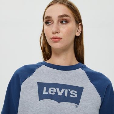  Levi's Vintage Raglan Crew Bw Stars Lacivert Kadın Sweatshirt