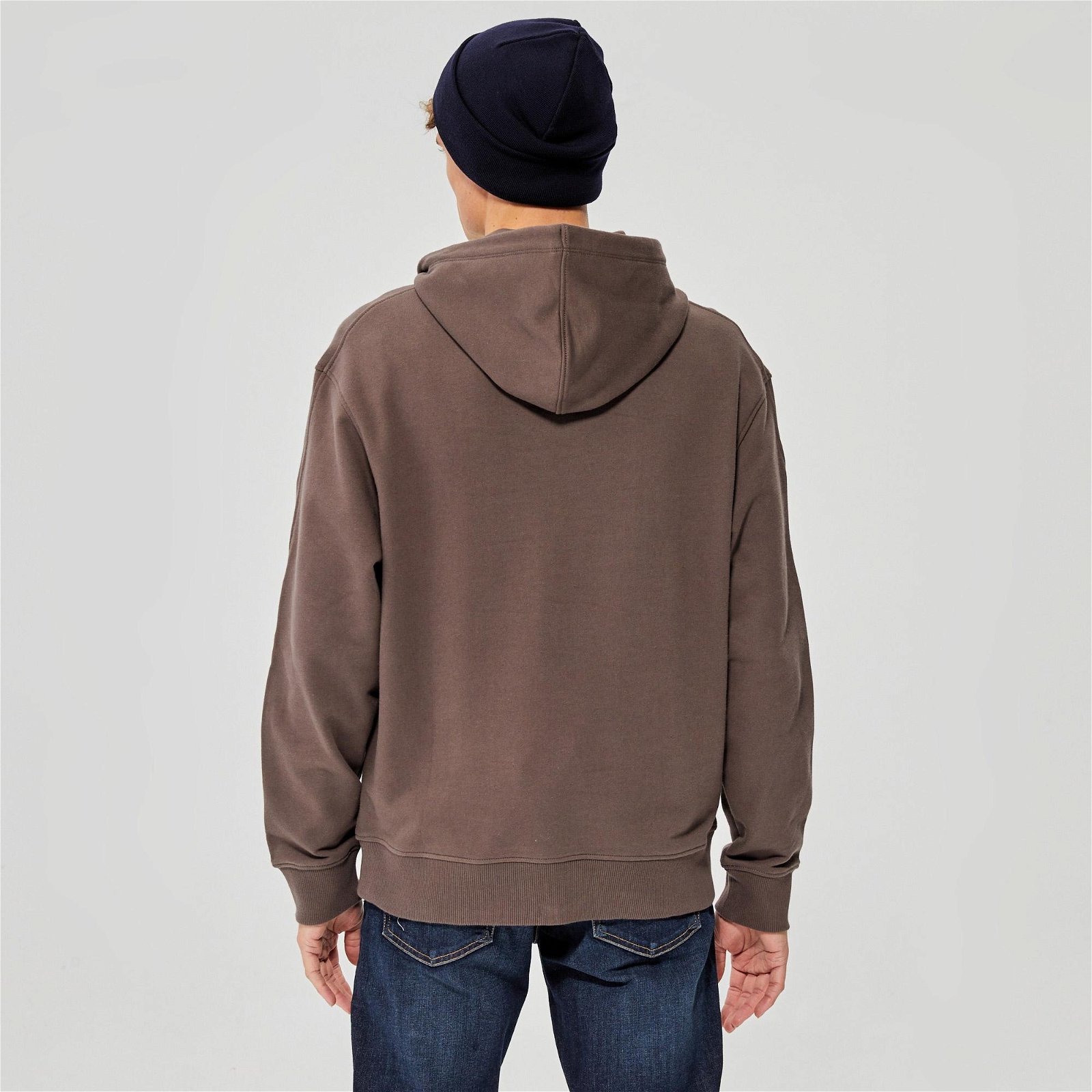 Calvin Klein Stacked Logo Erkek Kahverengi Sweatshirt