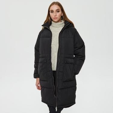  Only Onlgabi Oversized Long Coat Kadın Siyah Mont