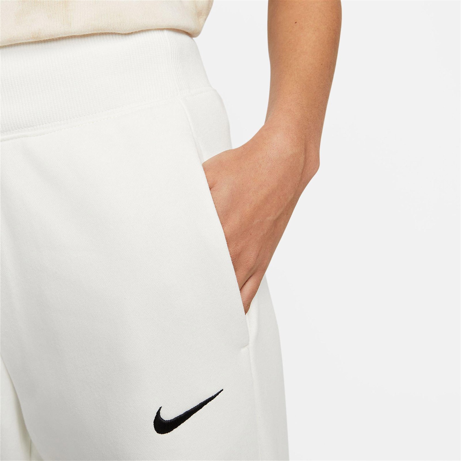 Nike Sportswear Phoenix Fleece High-Rise Wide Kadın Beyaz Eşofman Altı