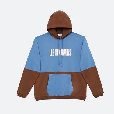  Les Benjamins Essentials Erkek Mavi Hoodie Sweatshirt