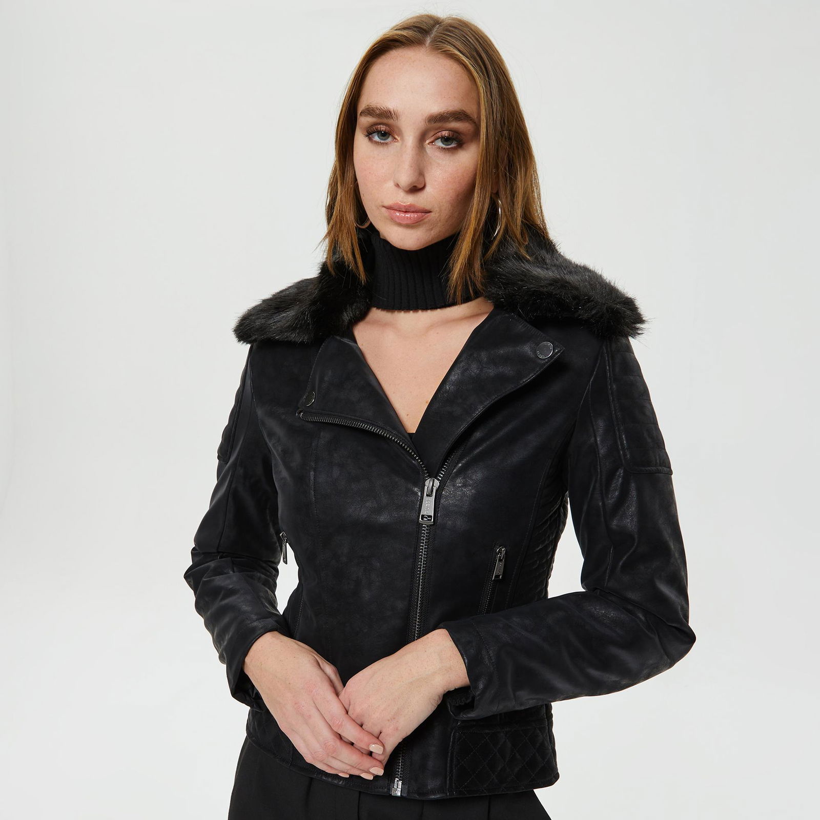 Guess Olivia Kadın Siyah Ceket