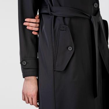  Lacoste Kadın Kruvaze Yaka Siyah Trençkot