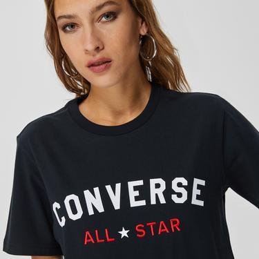  Converse Go-To All Star Logo Unisex Siyah T-Shirt