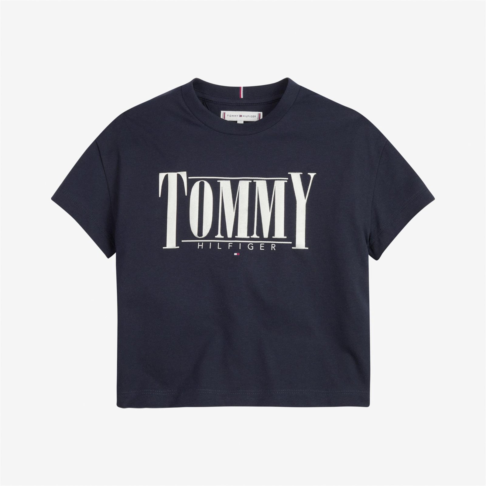 Tommy Hilfiger Sateen Logo Çocuk Mavi T-Shirt