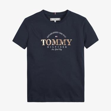  Tommy Hilfiger Foil Graphic Çocuk Mavi T-Shirt