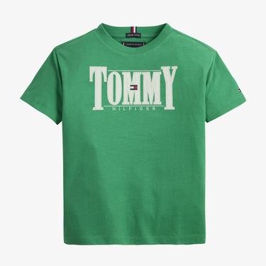  Tommy Hilfiger Cord Applique Çocuk Yeşil T-Shirt