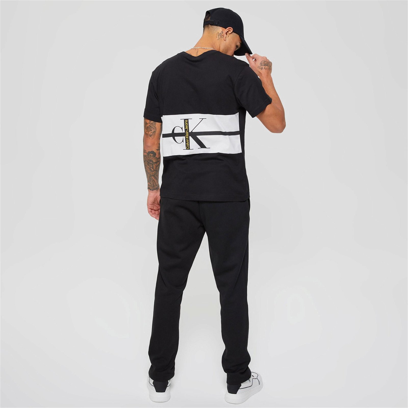 Calvin Klein Stripe Ck Colorblock Erkek Siyah T-Shirt