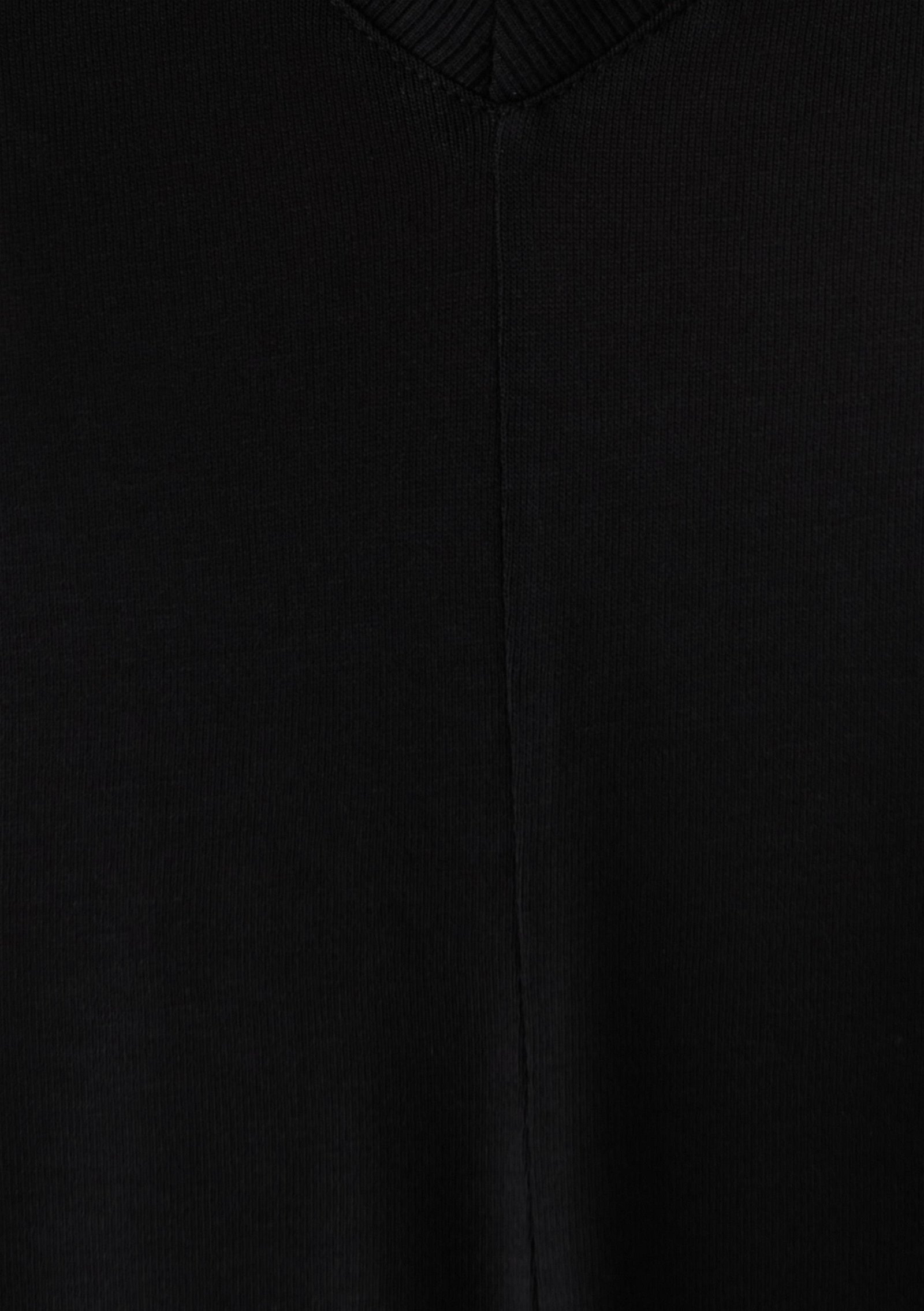 Mavi V Yaka Siyah Basic Tişört Loose Fit / Bol Rahat Kesim 166449-900