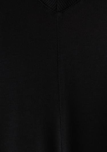  Mavi V Yaka Siyah Basic Tişört Loose Fit / Bol Rahat Kesim 166449-900