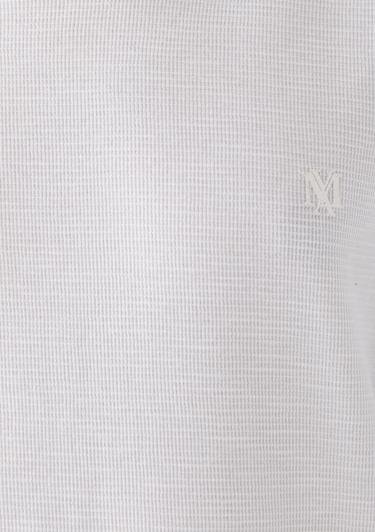  Mavi Uzun Kollu Beyaz Tişört Regular Fit / Normal Kesim 065755-620