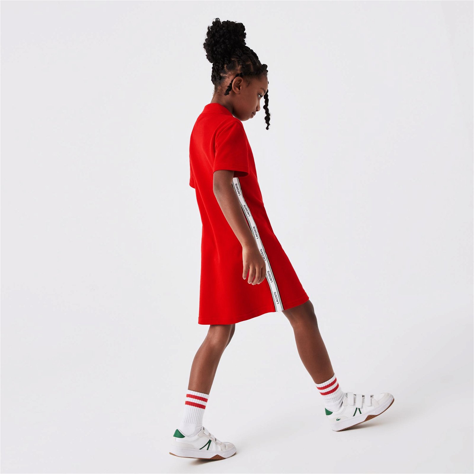 Lacoste Active Kız Çocuk Kısa Kollu Polo Yaka Kırmızı Elbise