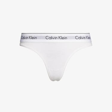  Calvin Klein Logolu Kadın Beyaz Tanga Külot
