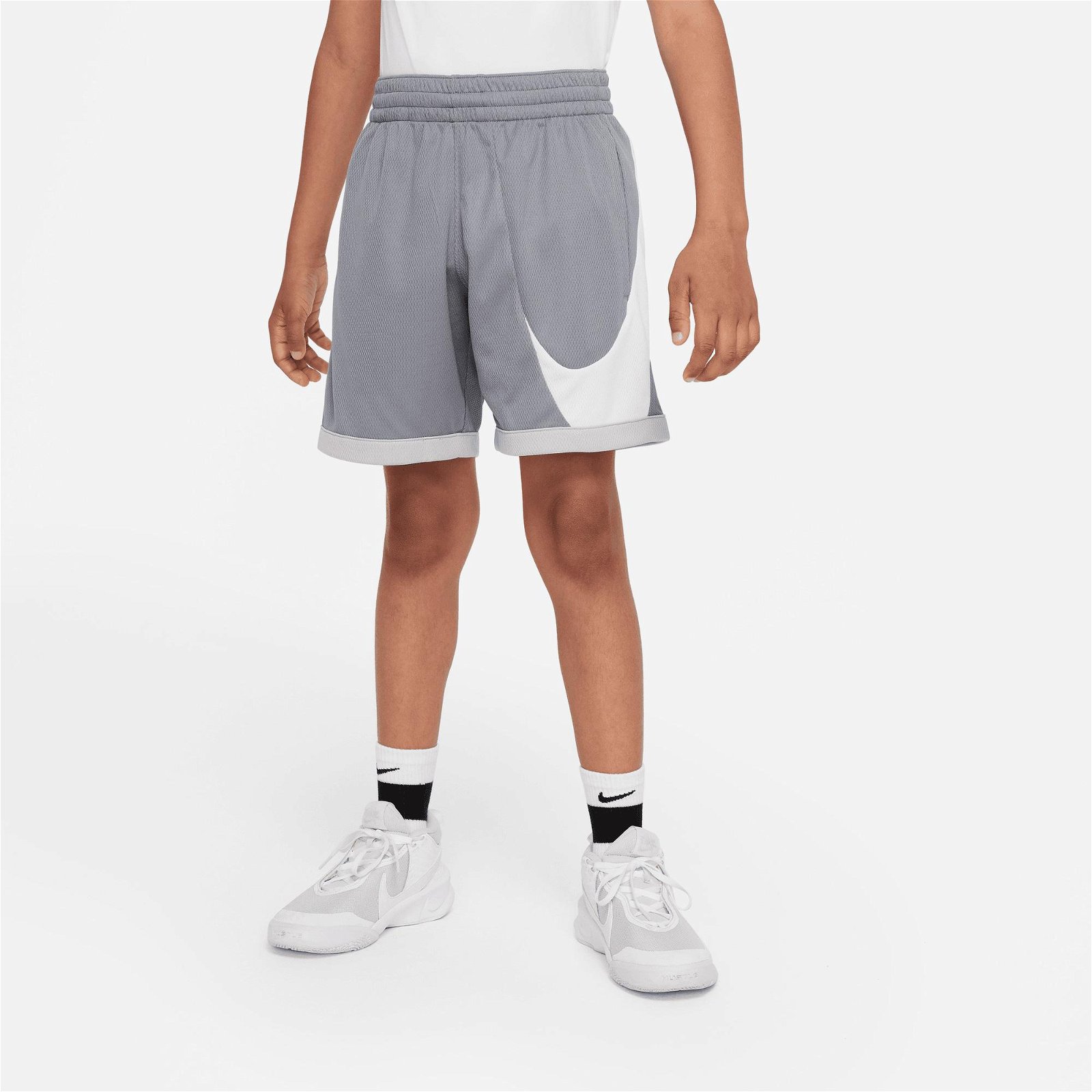 Nike Dri-FIT Hbr Basketball Çocuk Gri Şort