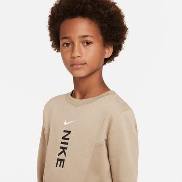  Nike Sportswear Hybrid Fleece Crew Çocuk Bej Sweatshirt