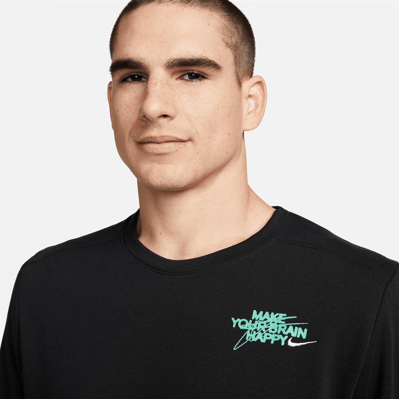 Nike Dri-FIT Fleece Crew Erkek Siyah Sweatshirt