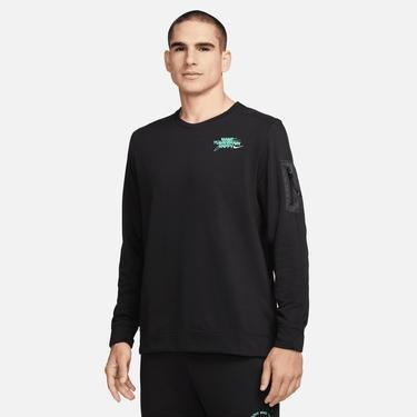  Nike Dri-FIT Fleece Crew Erkek Siyah Sweatshirt