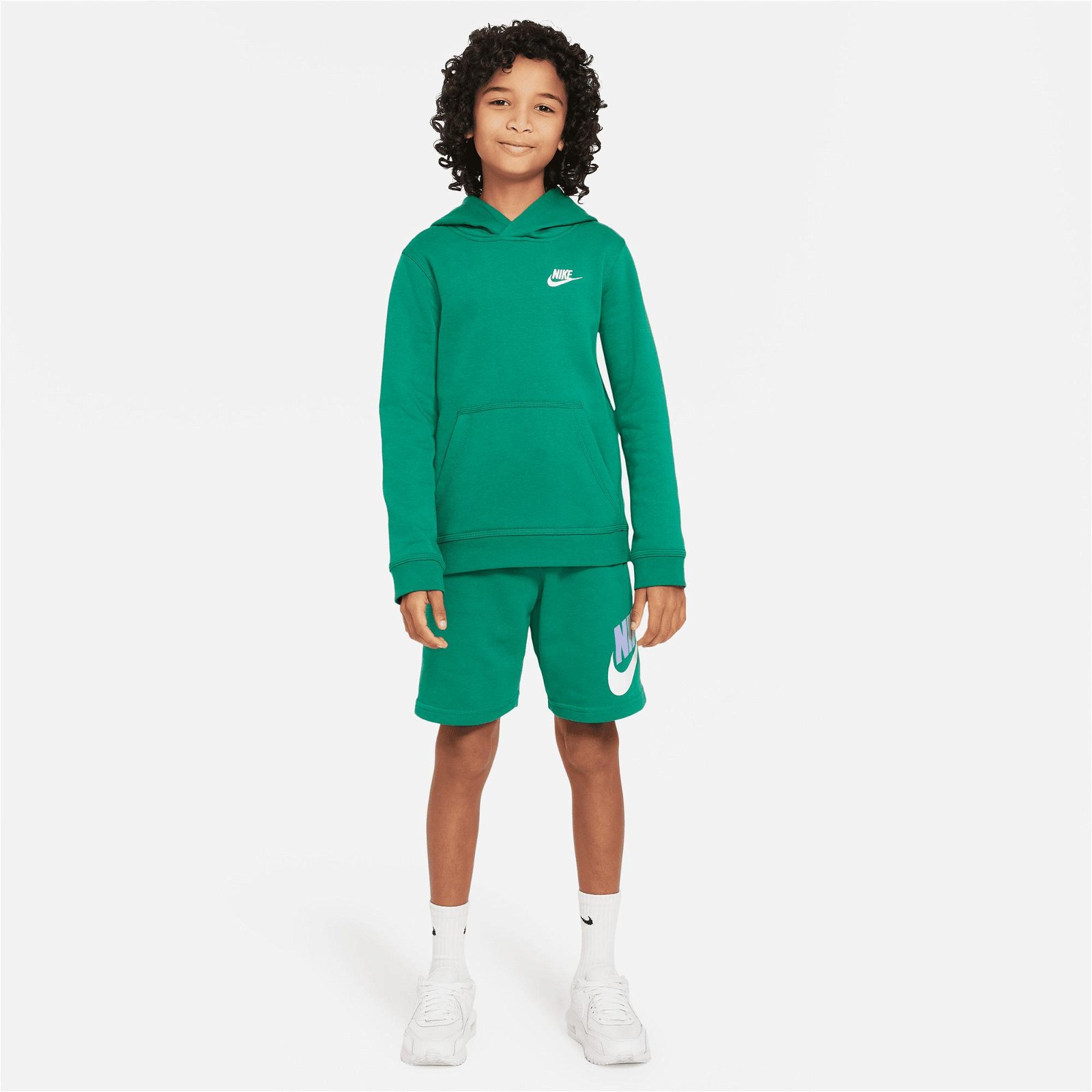 Nike Sportswear Hoodie Po Club Çocuk Yeşil Sweatshirt