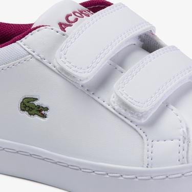  Lacoste Straightset 120 1 Cui Çocuk Beyaz - Koyu Pembe Sneaker