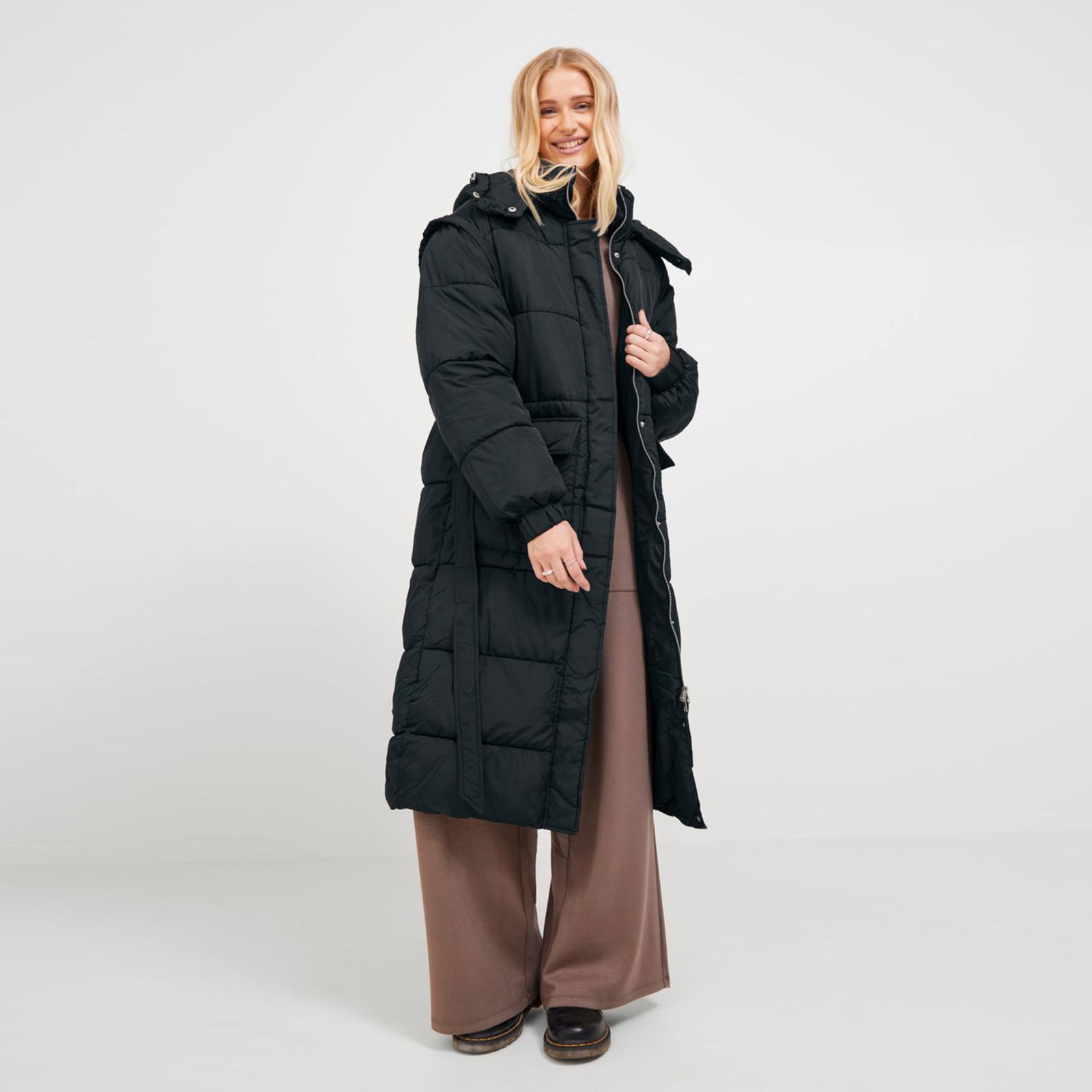 Jack & Jones Jxsus Long Puffer Coat Kadın Siyah Mont