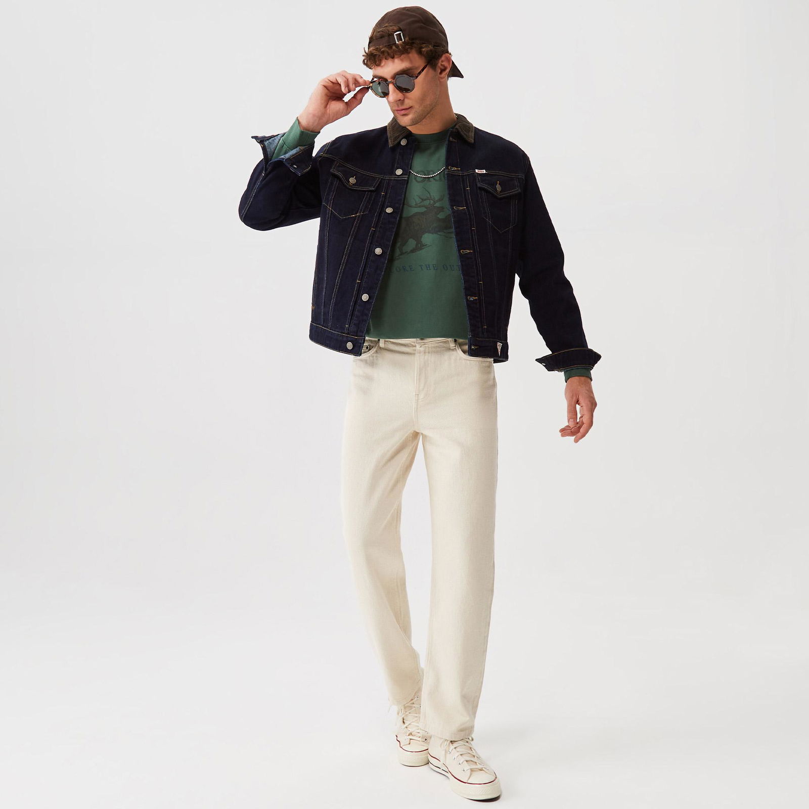 Guess Originals Go Deer Erkek Siyah Kot Ceket