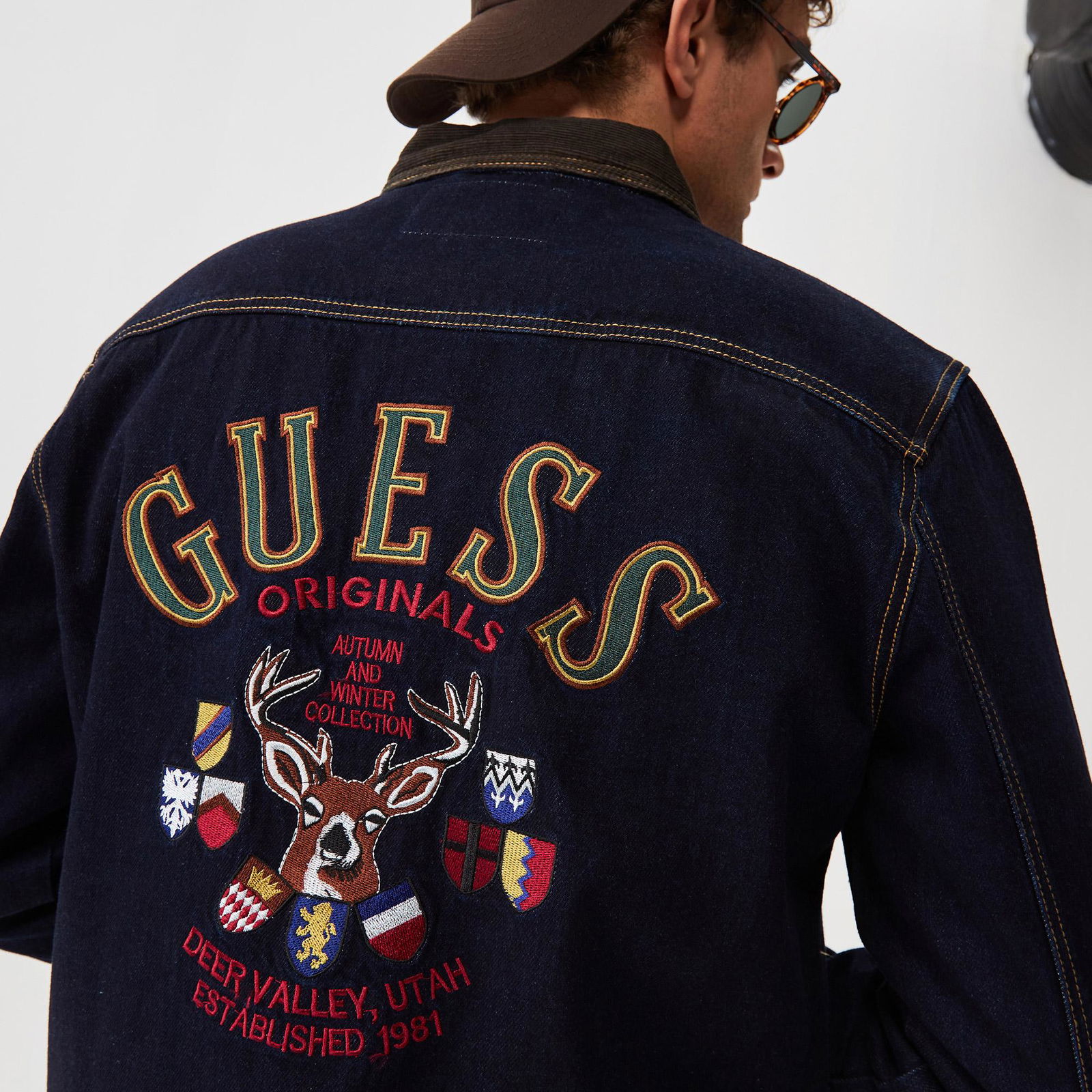 Guess Originals Go Deer Erkek Siyah Kot Ceket