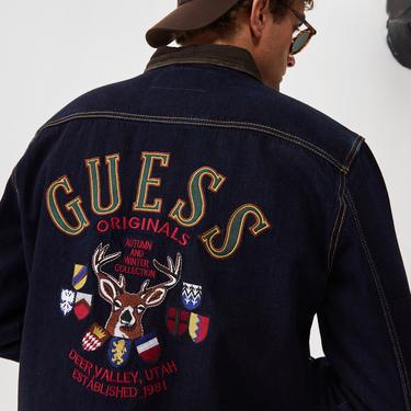  Guess Originals Go Deer Erkek Siyah Kot Ceket