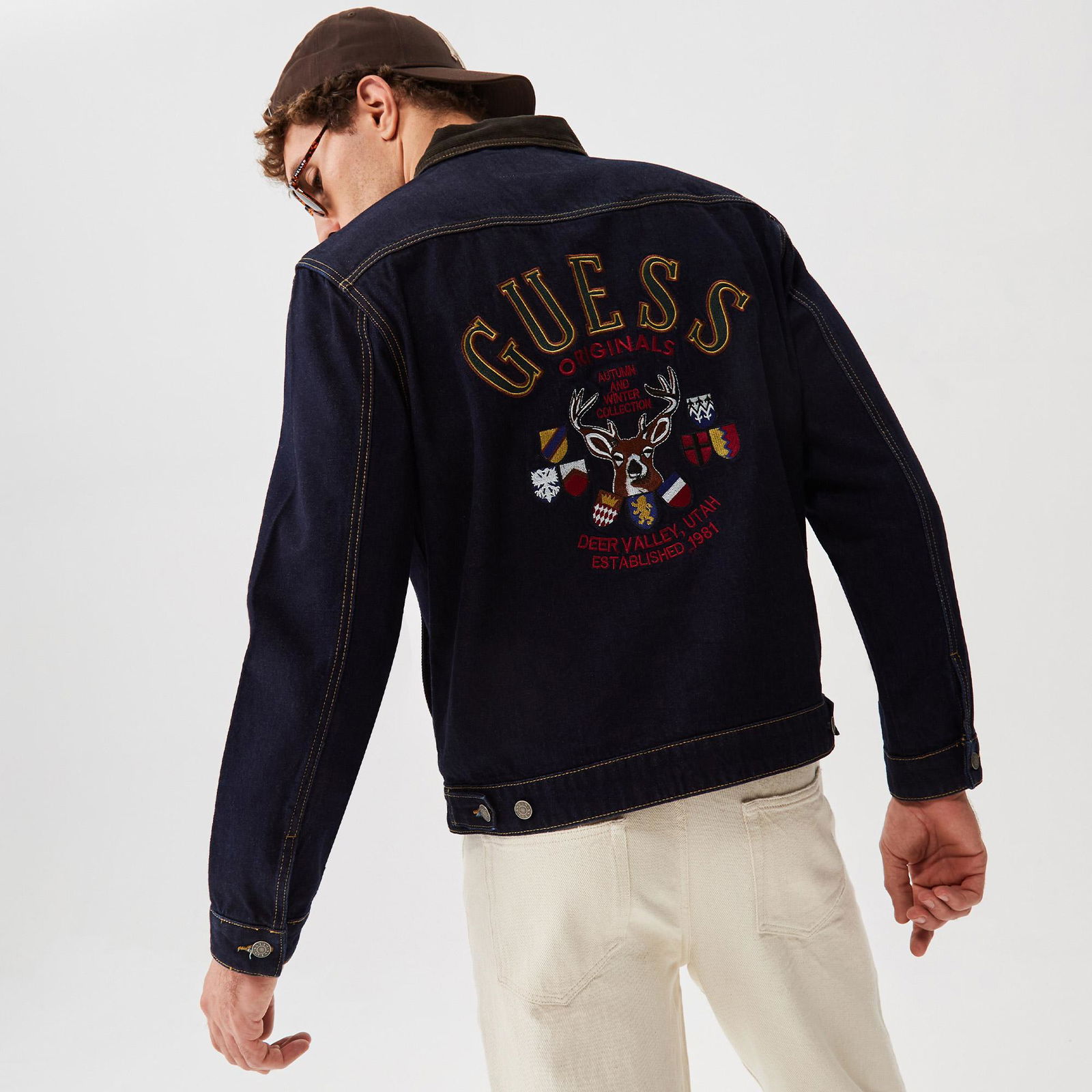 Guess Originals Go Deer Erkek Siyah Kot Ceket